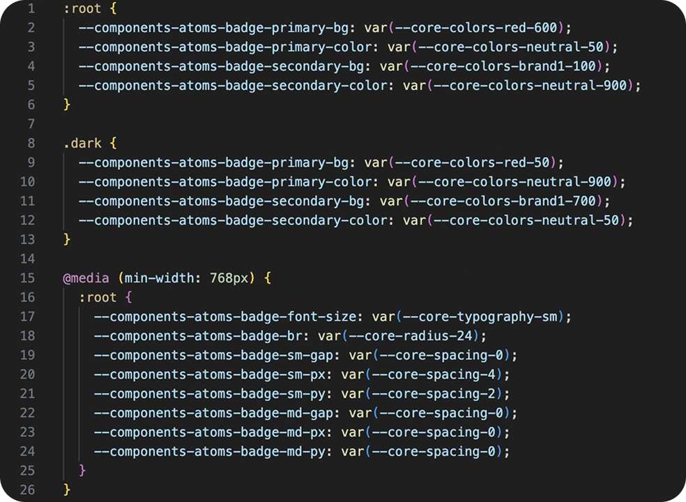 Example of auto-generated badge-vars
