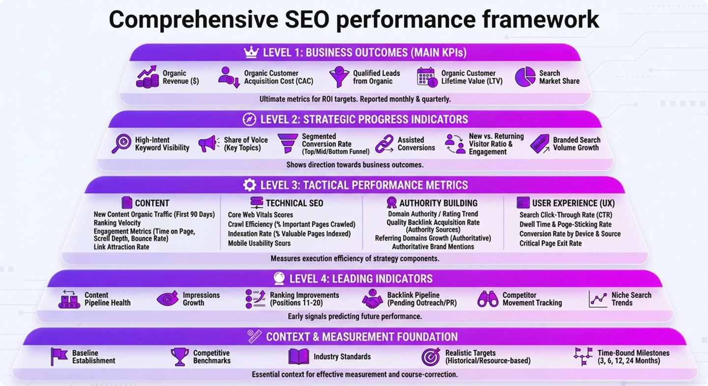 Comprehensive SEO performance framework